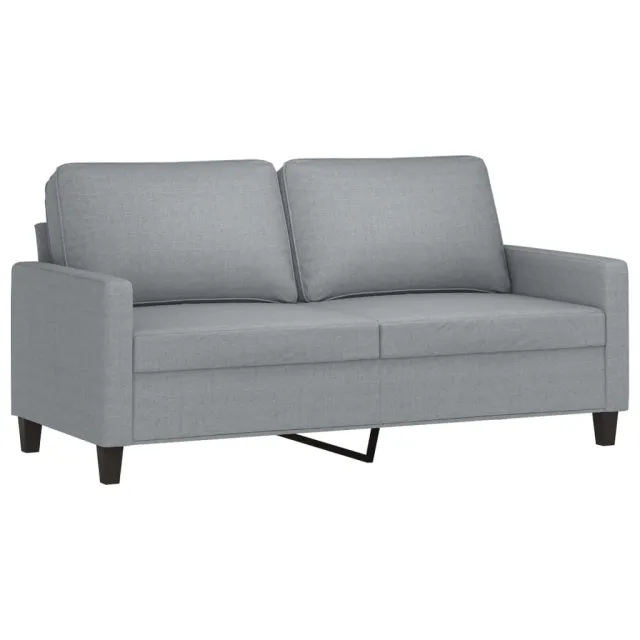 Ensemble de canapés 2 pcs avec coussins Gris clair Tissu
