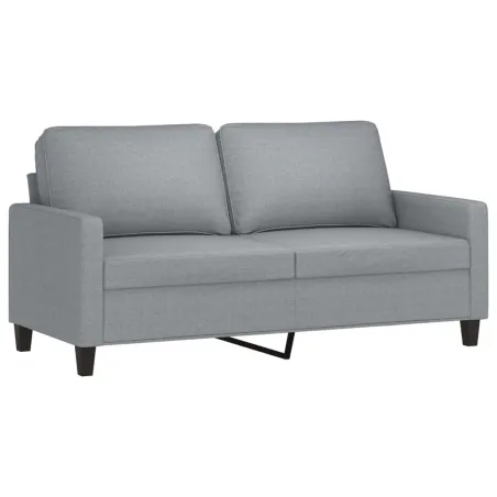 Ensemble de canapés 2 pcs avec coussins Gris clair Tissu