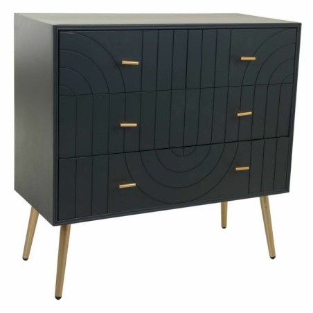 Commode Alexandra House Living Doré Gris foncé Bois MDF 78 x 37 x 80
