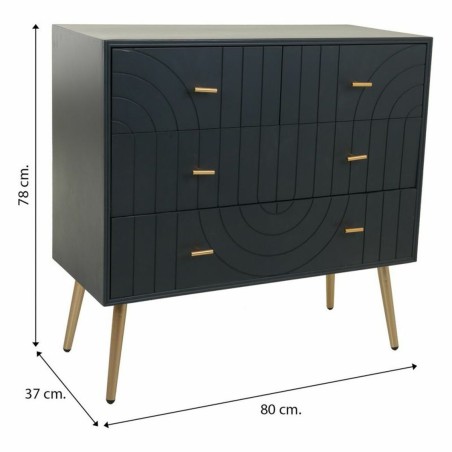Commode Alexandra House Living Doré Gris foncé Bois MDF 78 x 37 x 80