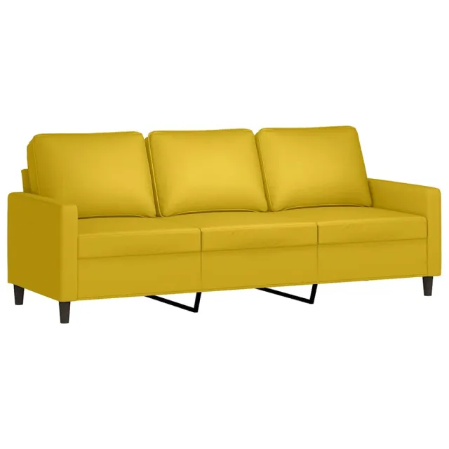 Ensemble de canapés 4 pcs avec coussins Jaune Velours