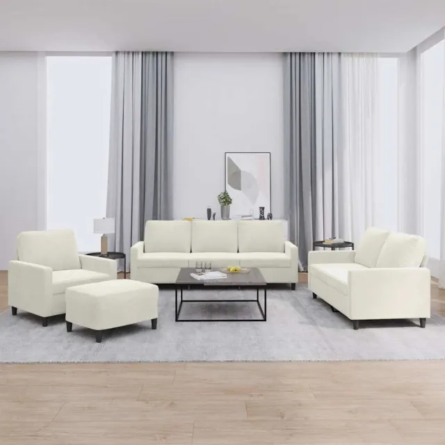 Ensemble de canapés 4 pcs avec coussins Crème Velours