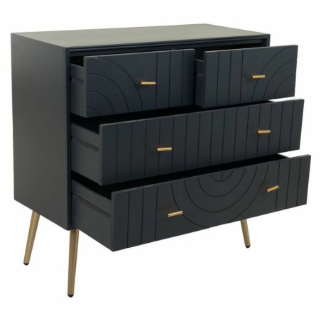 Kommode Alexandra House Living Gold Dunkelgrau Holz MDF 78 x 37 x 80 c