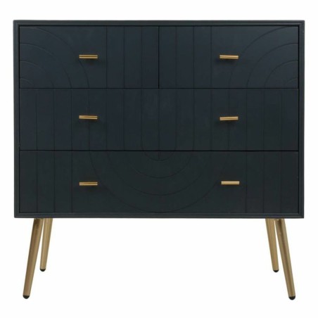 Chest of drawers Alexandra House Living Golden Dark grey MDF Wood 78 x