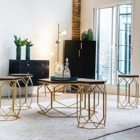 Ladenkast Alexandra House Living Gouden Donker grijs Hout MDF 78 x 37