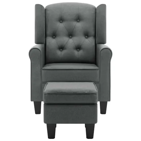 Fauteuil avec repose-pied Gris clair Tissu