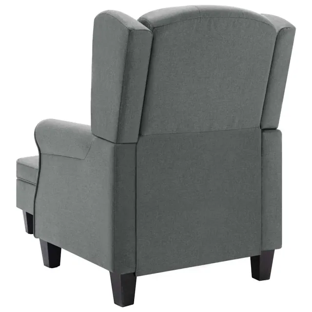 Fauteuil avec repose-pied Gris clair Tissu