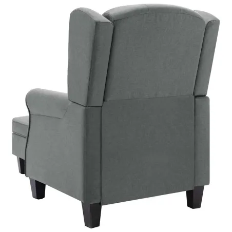 Fauteuil avec repose-pied Gris clair Tissu