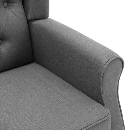 Fauteuil avec repose-pied Gris clair Tissu