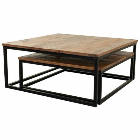Juego de 2 mesas Alexandra House Living Natural Hierro Madera de mango