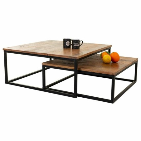 Set of 2 tables Alexandra House Living Natural Iron Mango wood 75 x 34