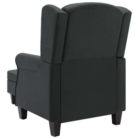 Fauteuil avec repose-pied Gris foncé Tissu