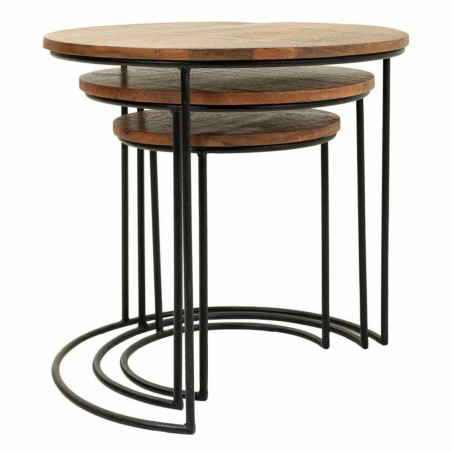 Jeu de 3 tables Alexandra House Living Naturel Fer Bois de manguier 53