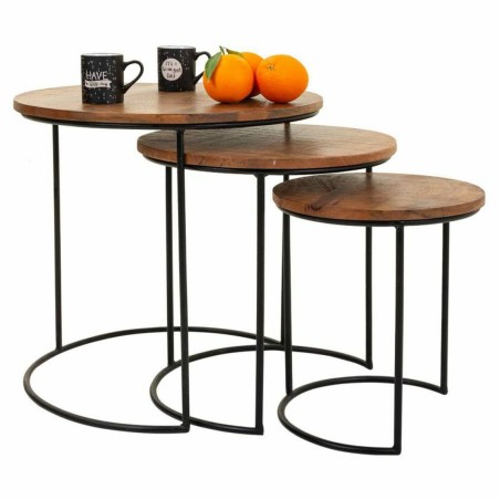 Jeu de 3 tables Alexandra House Living Naturel Fer Bois de manguier 53