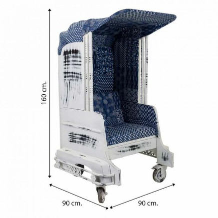 Leunstoel Alexandra House Living Wit 90 x 160 x 90 cm Bekleding 2