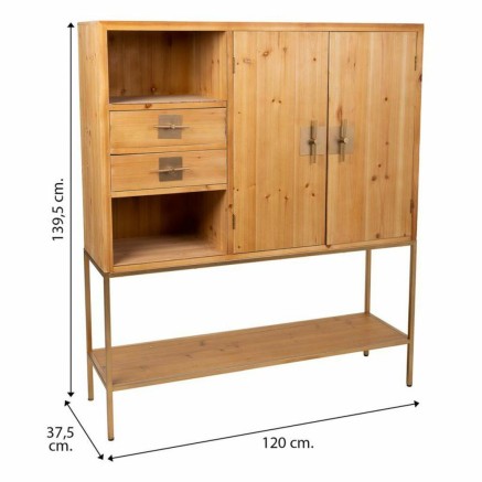 Aparador Alexandra House Living Dorado Natural Hierro Madera de abeto 2