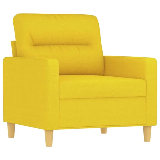 Ensemble de canapés 4 pcs avec coussins Jaune clair Tissu