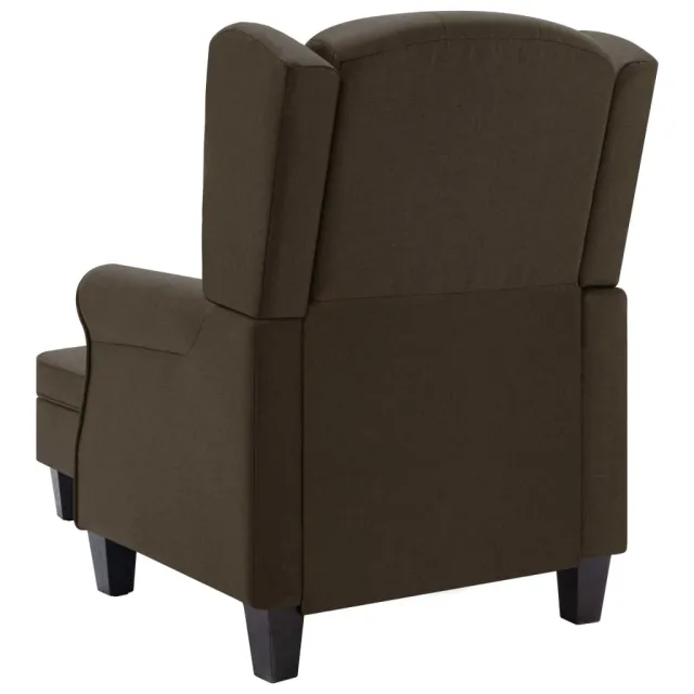 Fauteuil avec repose-pied Marron Tissu
