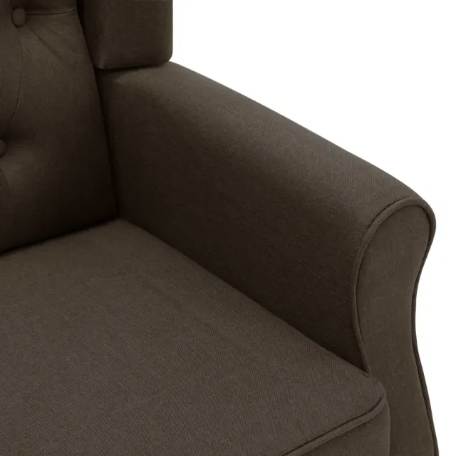 Fauteuil avec repose-pied Marron Tissu