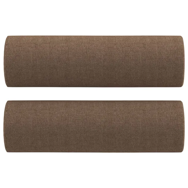 Ensemble de canapés 3 pcs avec coussins marron tissu