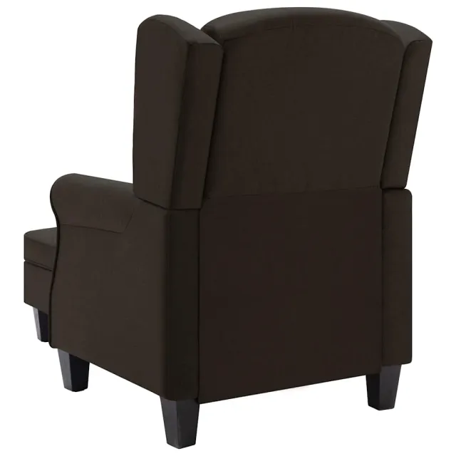 Fauteuil avec repose-pied Marron foncé Tissu