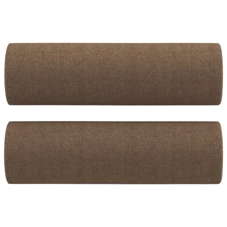 Ensemble de canapés 2 pcs avec coussins marron tissu