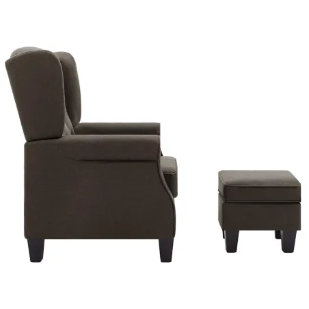 Fauteuil avec repose-pied Taupe Tissu