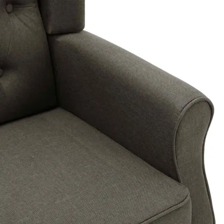 Fauteuil avec repose-pied Taupe Tissu
