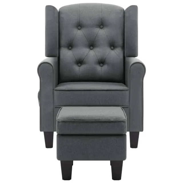 Fauteuil de massage avec repose-pied Gris clair Tissu