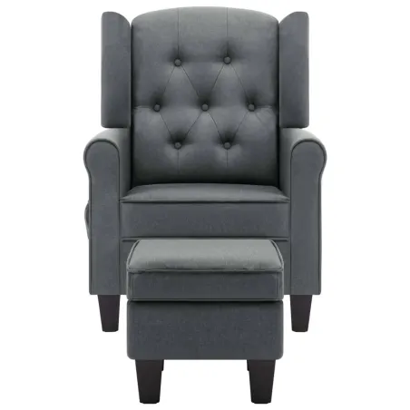 Fauteuil de massage avec repose-pied Gris clair Tissu