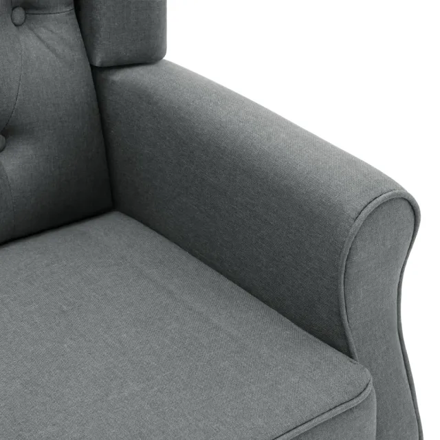 Fauteuil de massage avec repose-pied Gris clair Tissu