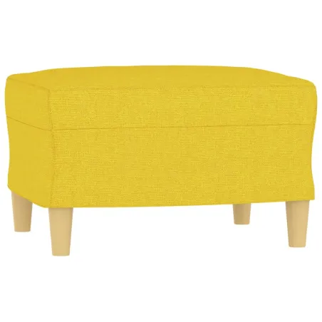 Ensemble de canapés 3 pcs avec coussins Jaune clair Tissu