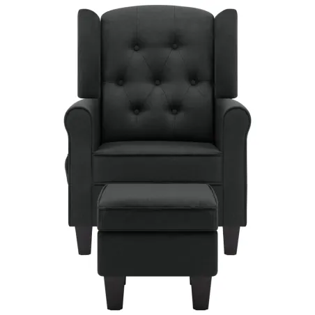 Fauteuil de massage avec repose-pied Gris foncé Tissu