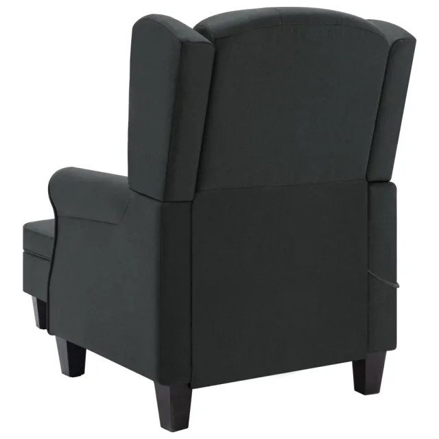 Fauteuil de massage avec repose-pied Gris foncé Tissu