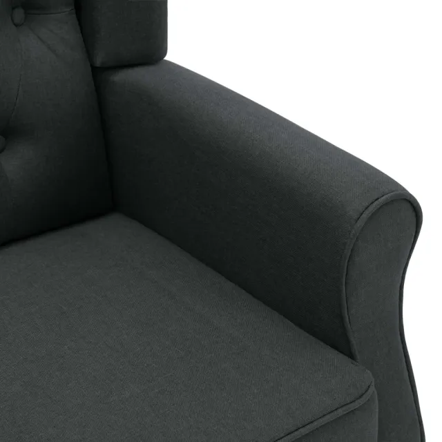 Fauteuil de massage avec repose-pied Gris foncé Tissu