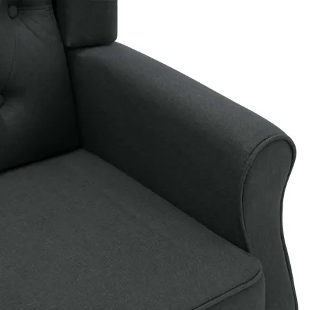 Fauteuil de massage avec repose-pied Gris foncé Tissu