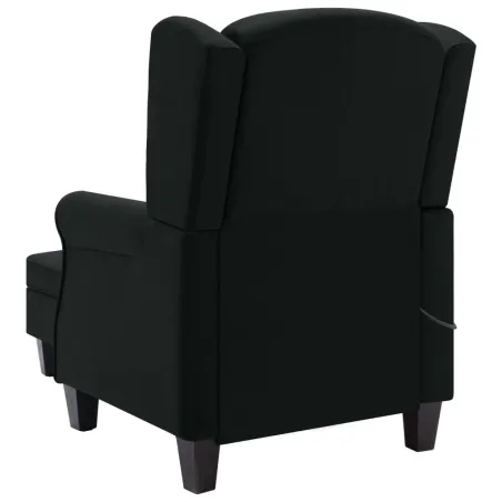 Fauteuil de massage avec repose-pied Noir Tissu