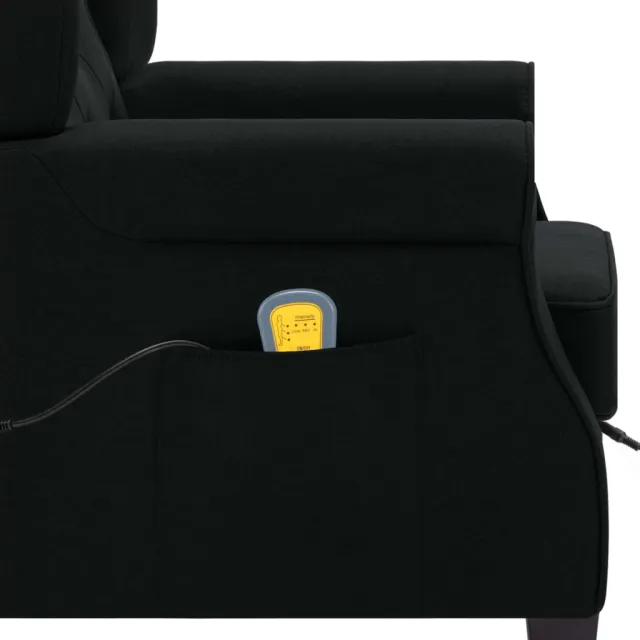 Fauteuil de massage avec repose-pied Noir Tissu