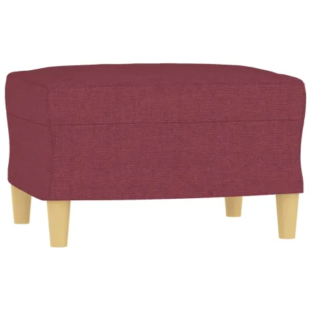 Ensemble de canapés 3 pcs avec coussins rouge bordeaux tissu