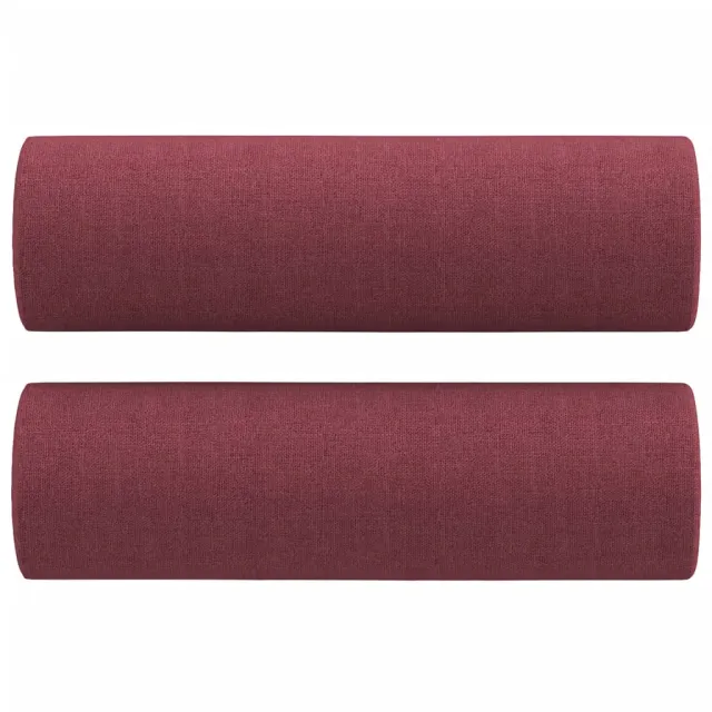 Ensemble de canapés 3 pcs avec coussins rouge bordeaux tissu