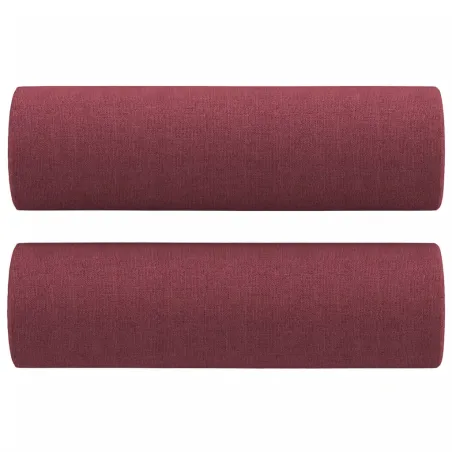 Ensemble de canapés 3 pcs avec coussins rouge bordeaux tissu