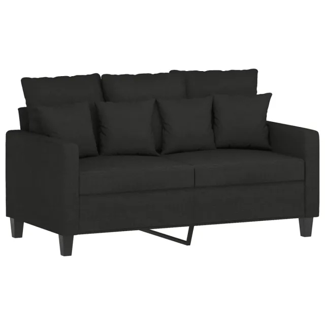 Ensemble de canapés 3 pcs avec coussins noir tissu