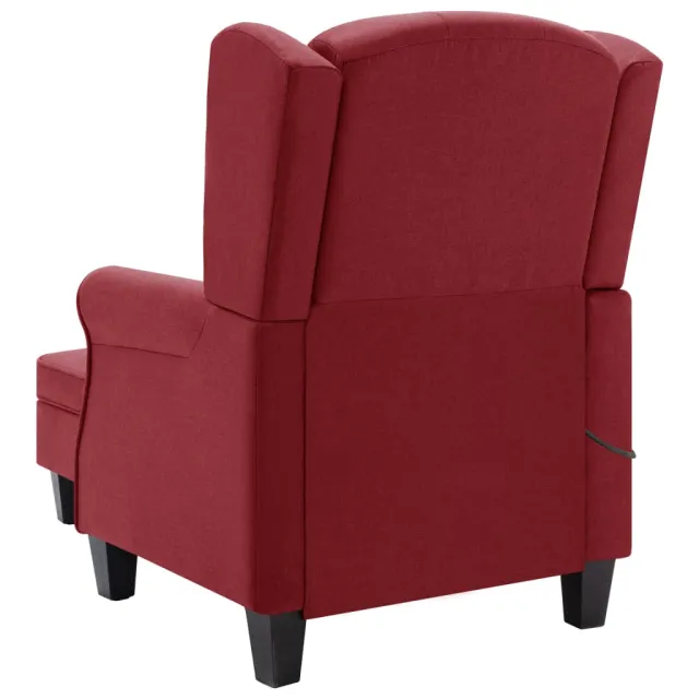 Fauteuil de massage avec repose-pied Rouge bordeaux Tissu