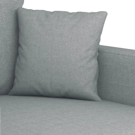 Ensemble de canapés 4 pcs coussins gris clair tissu