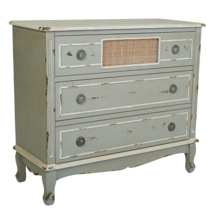 Kommode Alexandra House Living Grau Rattan Tannenholz Holz MDF 38 x 80