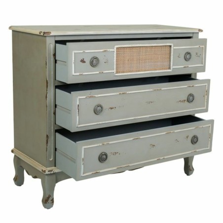 Commode Alexandra House Living Gris Rotin Bois d'épicéa Bois MDF 38
