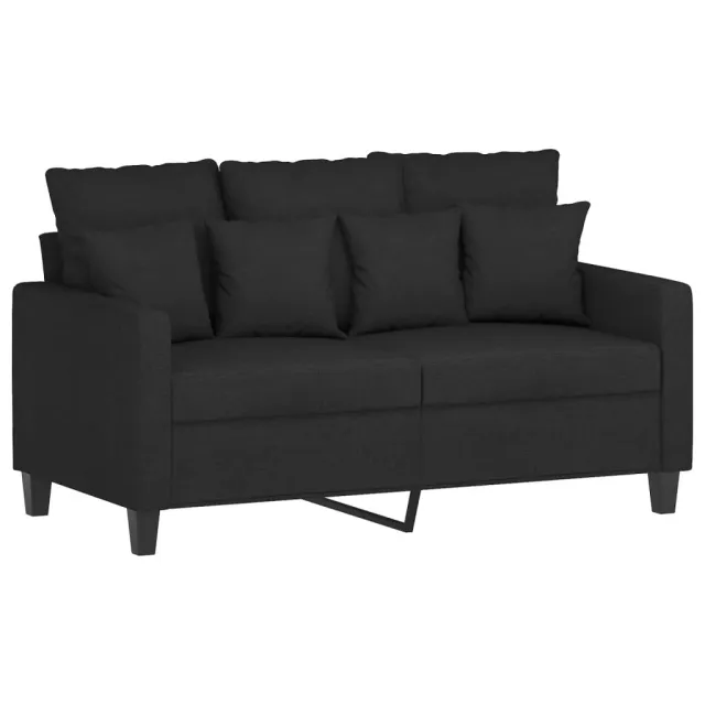 Ensemble de canapés 3 pcs avec coussins Noir Tissu