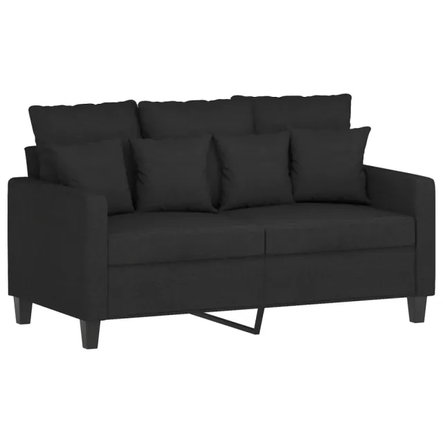 Ensemble de canapés 2 pcs avec coussins Noir Tissu