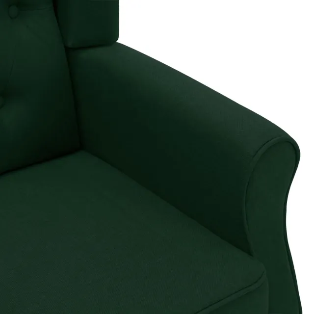 Fauteuil de massage avec repose-pied vert foncé tissu