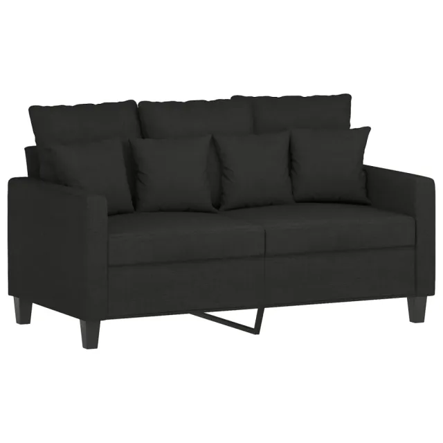 Ensemble de canapés 3 pcs avec coussins Noir Tissu